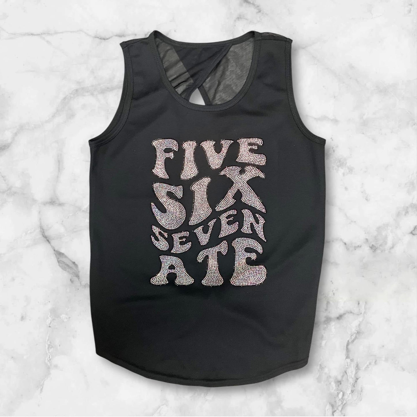 Five, Six, Seven, ATE | Tie Back Mesh Tank