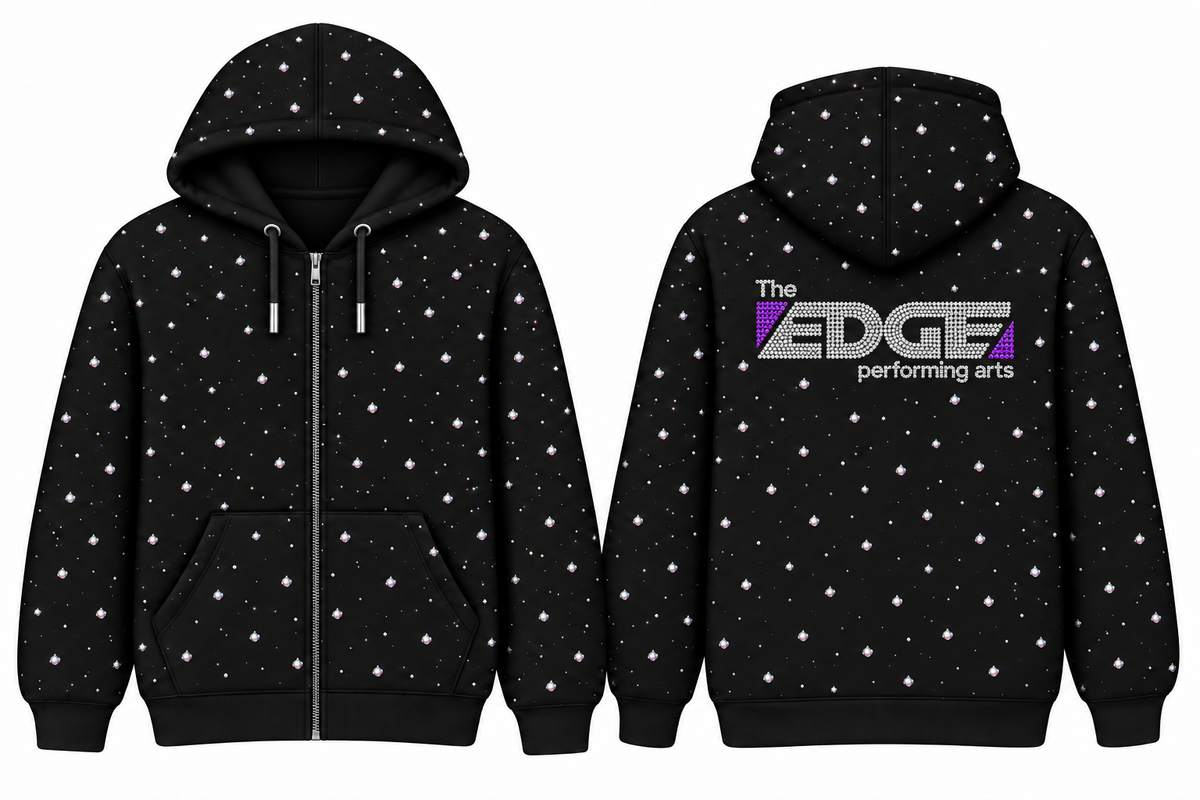 The Edge Allover Rhinestone Black Sweat Set PreOrder