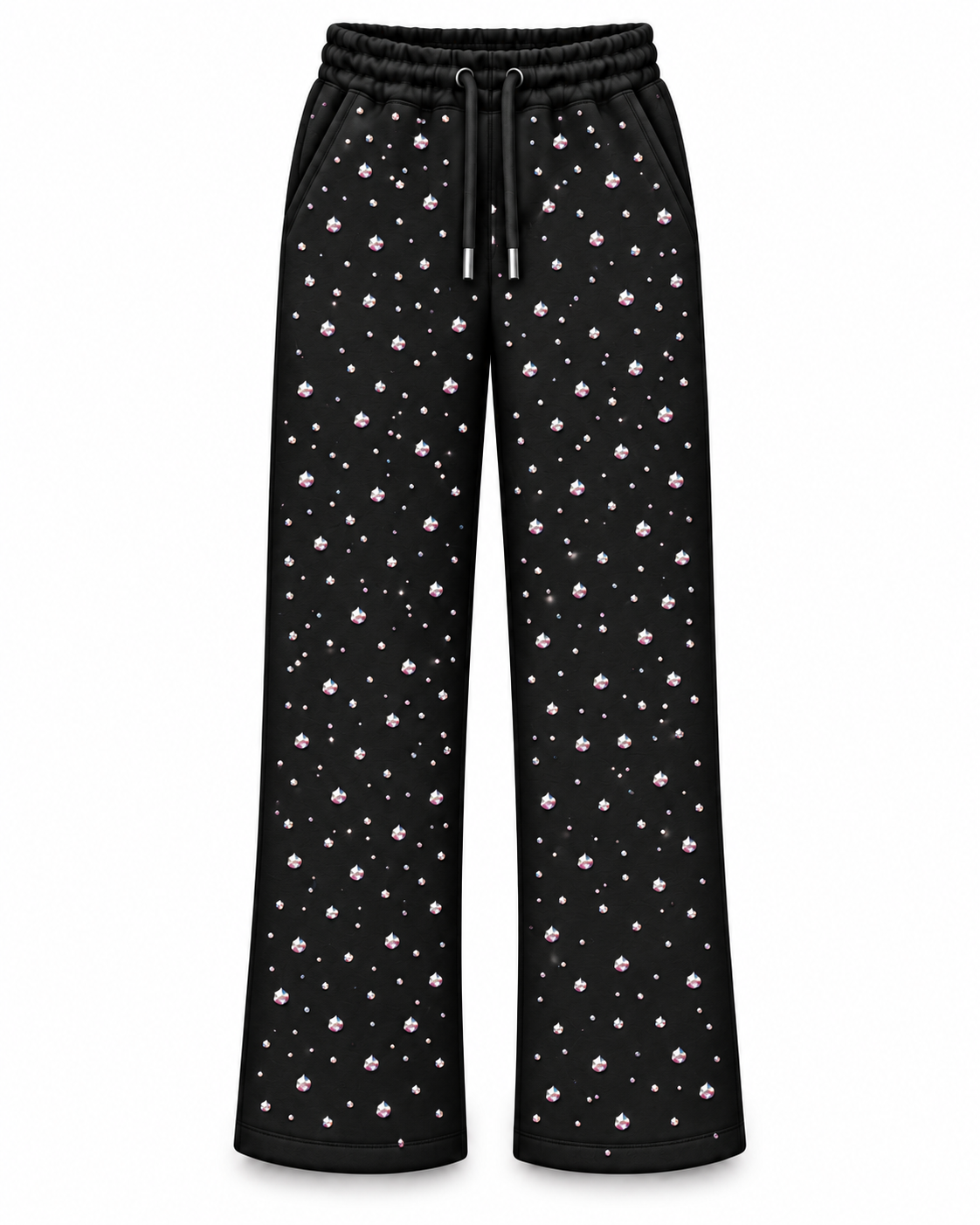 The Edge Allover Rhinestone Black Sweat Set PreOrder
