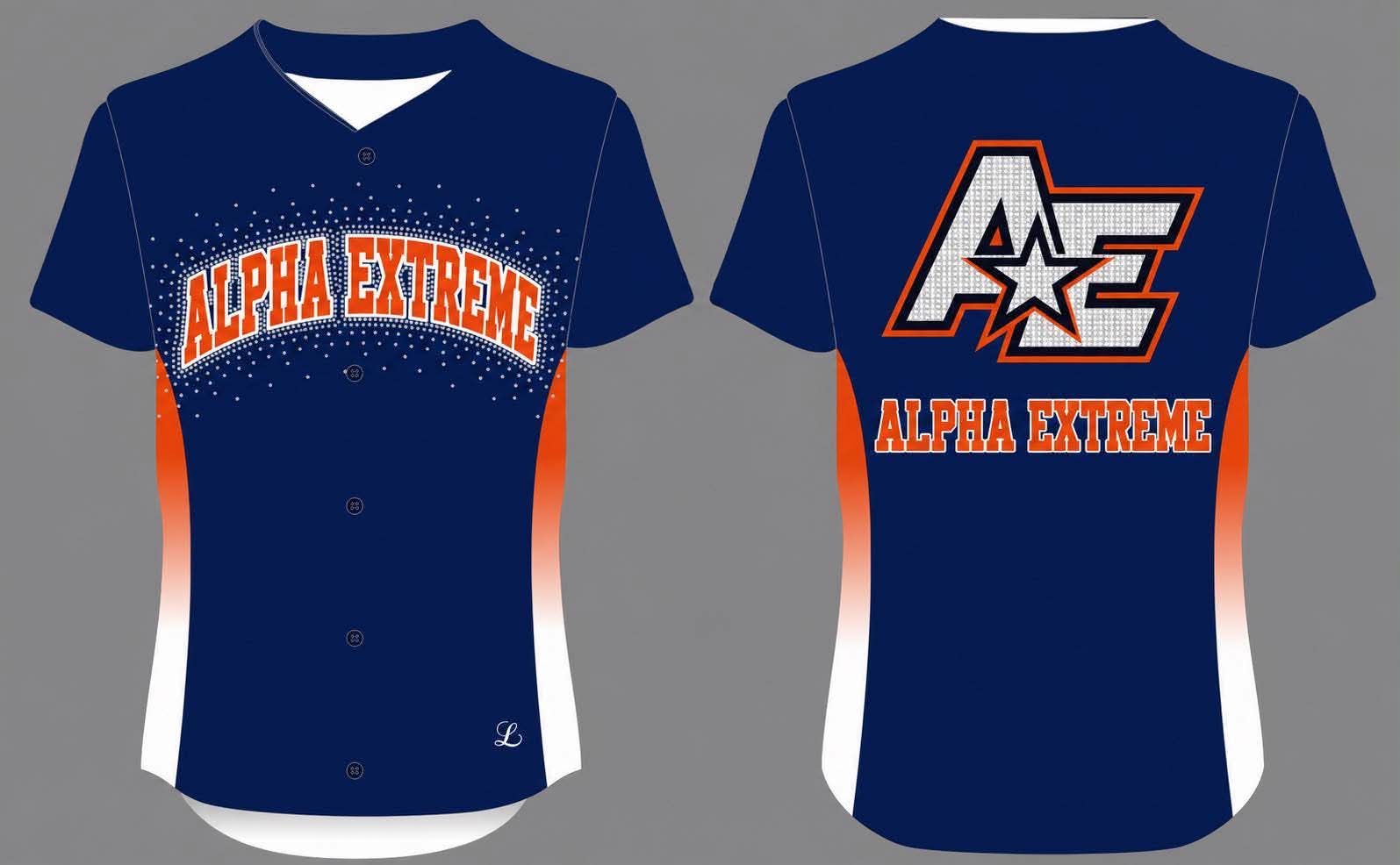 Alpha Extreme Custom Rhinestone Baseball Jersey PreOrder
