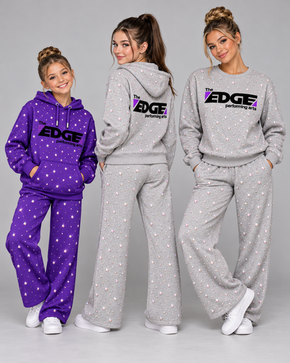 The Edge Allover Rhinestone Purple Sweat Set PreOrder