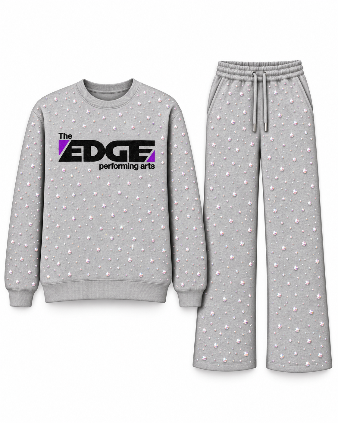 The Edge Allover Rhinestone Purple Sweat Set PreOrder