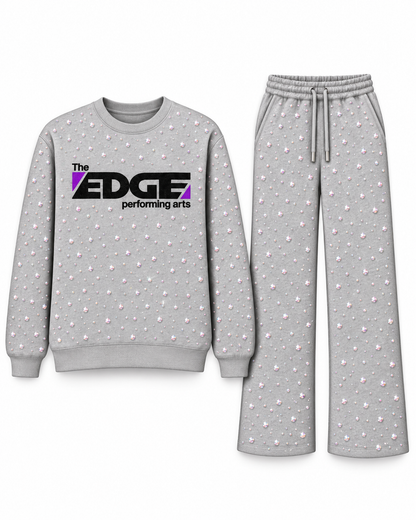 The Edge Allover Rhinestone Purple Sweat Set PreOrder