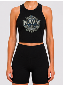 Navy Crop Tank