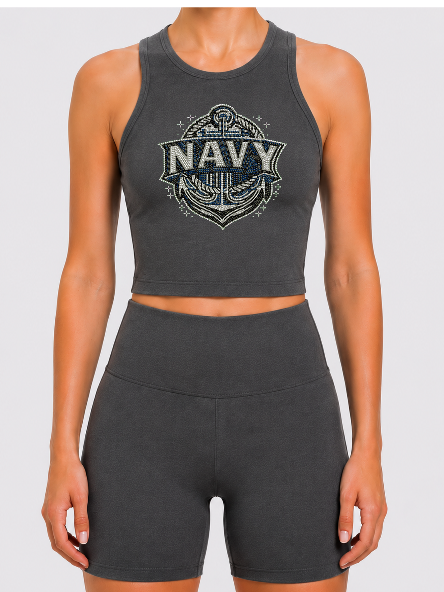 Navy Crop Tank