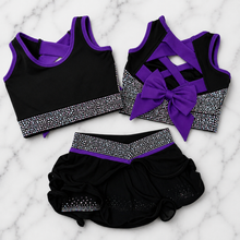 Purple and Black Bling Bow Back Set