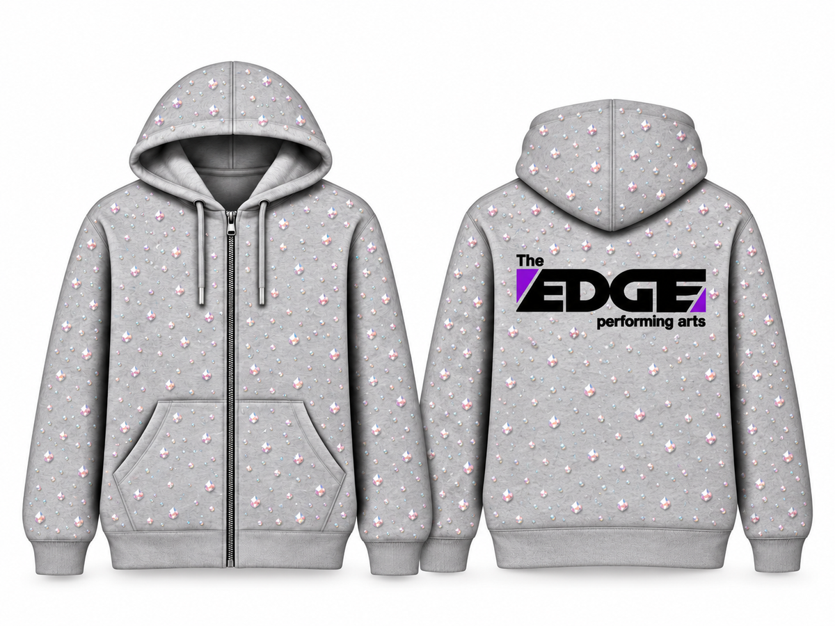 The Edge Allover Rhinestone Full Zip Hoodie Only PrOder