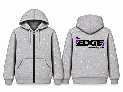 The Edge Allover Rhinestone Full Zip Hoodie Only PrOder