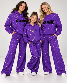 The Edge Allover Rhinestone Purple Sweat Set PreOrder
