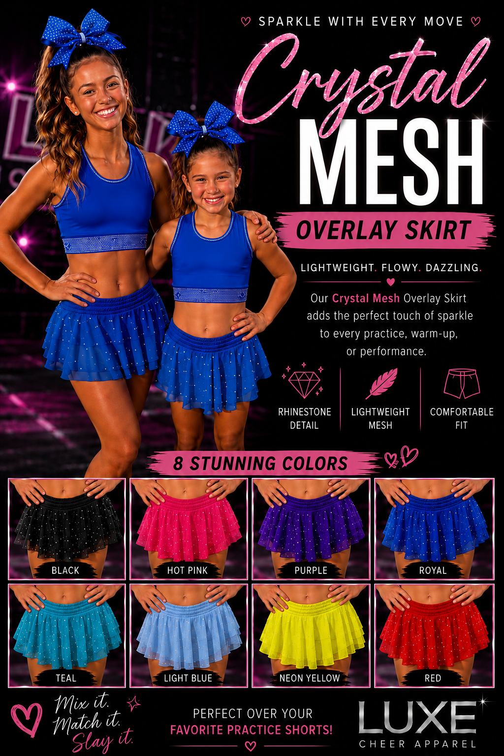 Crystal Mesh Overlay Skirt