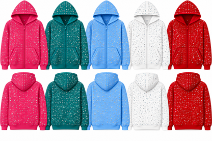 Extreme bling zip up hoodie