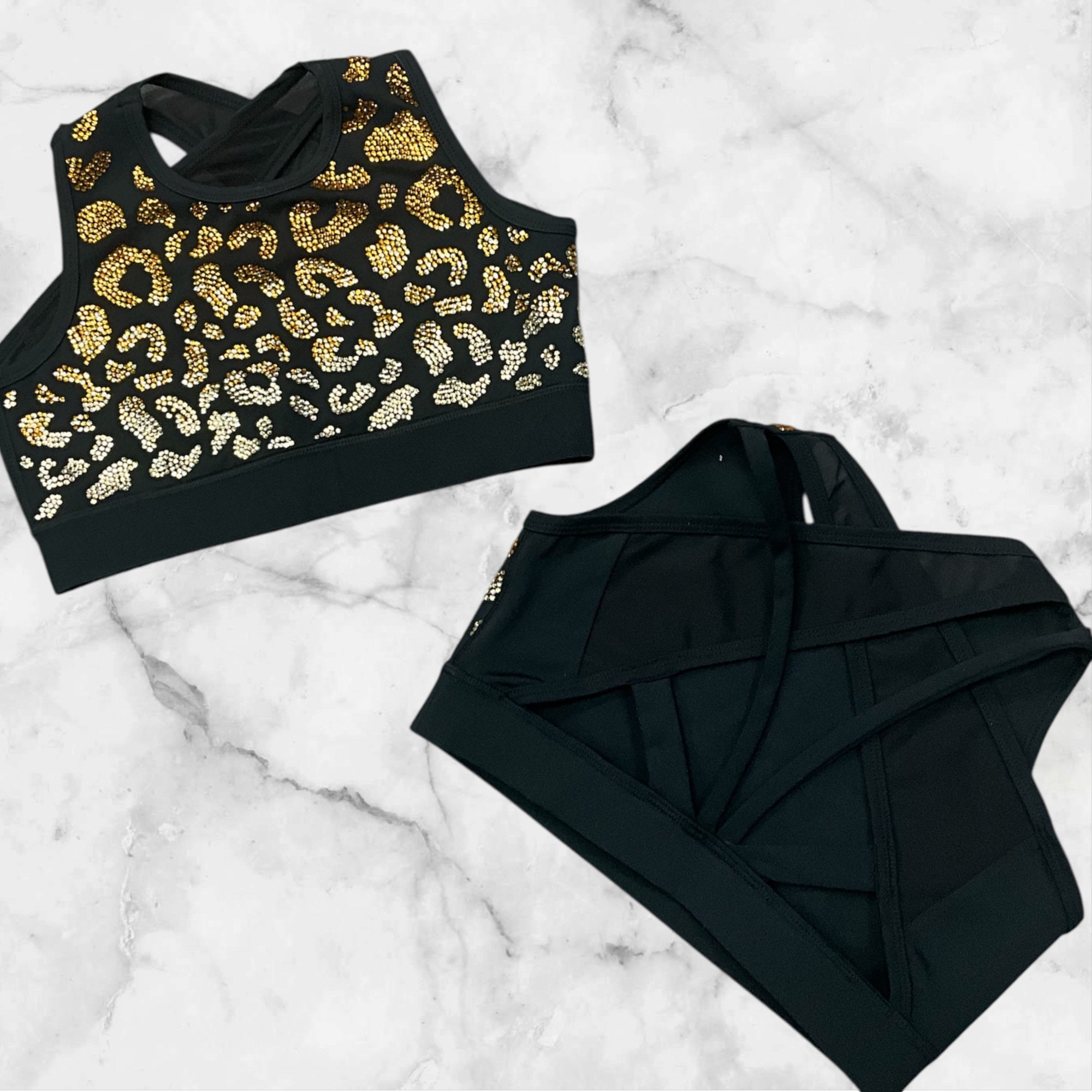 Midnight Luxe Leopard Sports Bra