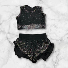 Onyx Ruffle Sparkle Shorts Set